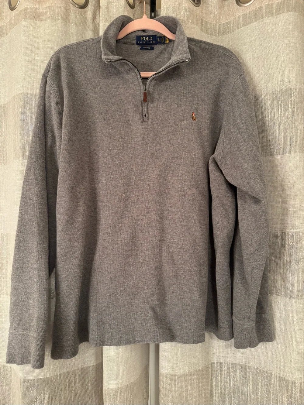 Polo by Ralph Lauren Men's Heather Gray Quarter-Zip Sweater